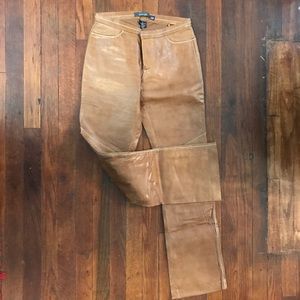 Vintage Gap leather pants camel color. Size 2
